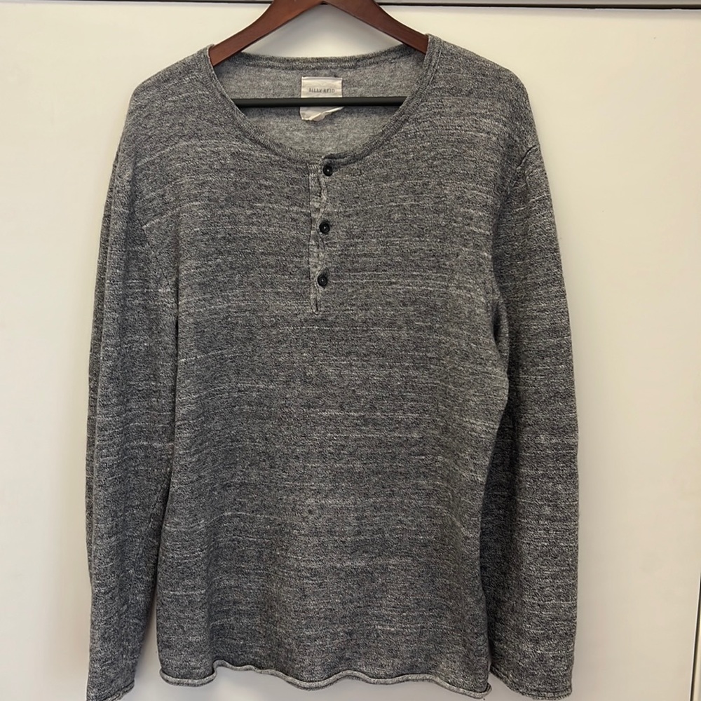 Billy Reid wool blend sweater / Henley size XL - made in Italy